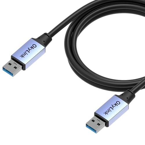 OkyLink USB 3.0/3.2 Gen 1 Data Cable A to A, Male to Male 5Gbps, 5ft | 1.5M, Aluminum Housing, for Barcode Scanner and POS System - color: USB3.0(5Gbps), size: 5ft (1.5m)