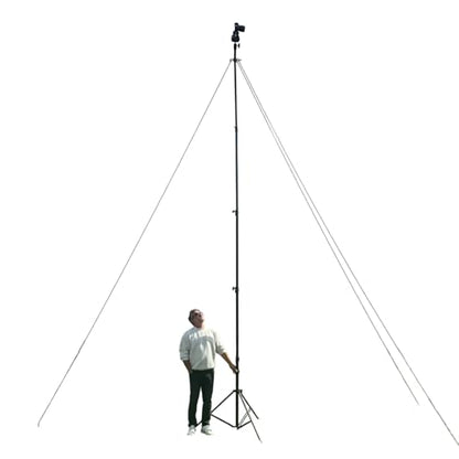 Glide Gear TST 20 Sky High 20' Tall Video Camera Tripod Stand – Air-Cushioned Telescoping Sections, Supports Up to 8 lbs – Ideal for Overhead Shots in Film & Photo - Stabilization Kit Included - size: TST 20 - 20 Ft. Tripod