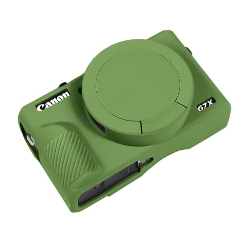 Easy Hood Case for Canon Powershot G7 X Mark III Digital Camera, Soft Silicone Protective Cover with Removable Lens Cover for Canon Powershot G7X Mark III DSLR Camera (Green) - color: Green