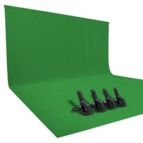 ISSUNTEX 9X15 ft Background Polester Backdrop, Photo Studio, Collapsible High Density Screen for Video Photography and Television-Green - color: Green