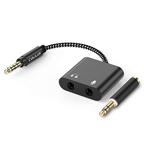 Cubilux 3.5mm Headphone Microphone Combiner, 3.5mm TRRS Male to TRS Female AUX MIC Splitter Compatible with Xbox One/360 PS4 PS5 MacBook Laptop PC Phone Computer Rode VideoMicro - color: Black, size: 3.5mm, HP+MIC