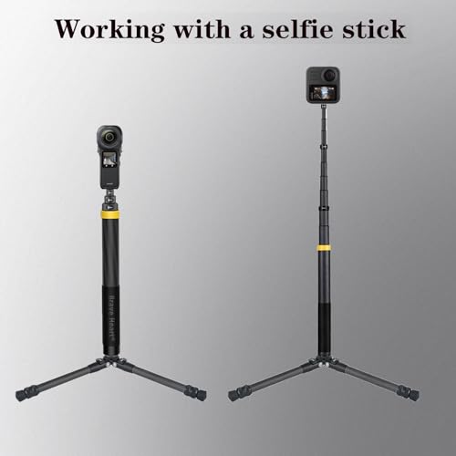 Mini Carbon Fiber Tripod Desktop Tabletop Stand Tripod for Insta360 Insta 360 x5 x4 x3 x2 x Sport Camera Accessories（Blue） - color: Blue