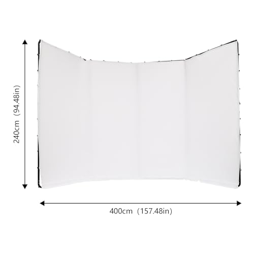 7.87ft x 13.12ft White Screen Backdrop with Stand, 4-Panel Collapsible Portable Photo Background Screen with Carry Bag for Studio Photography, Live Streaming, Video Shooting, Gaming (White) - color: White
