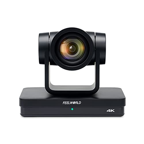 FEELWORLD UHD4K12X 4K PTZ Camera USB POE 12X Optical Pan Tilt Zoom, AI Auto Tracking Fcous SDI HDMI IP Remote Control for Live Streaming Church Video Conference Teaching