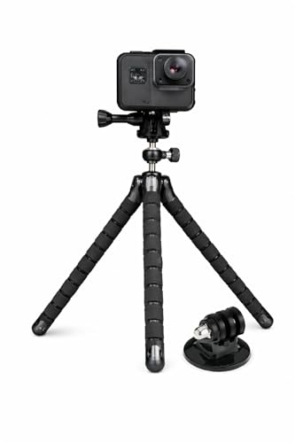 Acuvar Flexible Tripod for Action Cameras, Mini Camera Stand with GoPro Adapter, Compatible with All GoPro Hero Series, Portable Travel Tripod Mount - style: Tripod + Mount for GoPro