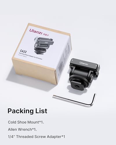 ULANZI CA22 Magnetic Cold Shoe Adapter Mount with 180° Tilt Quick Release | Action Camera Mount Compatible with DJI OSMO Pocket 3/Pocket 4/Pocket 4 Pro/Luna/Action 6 5 4 3 2 Pro/Insta 360 X5 GO Ace Pro