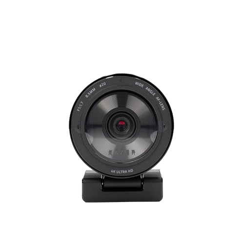 Razer Kiyo Pro Ultra 4K Webcam: Large Sensor - Auto Light Correction - Built-in Mic and Shutter, Pro Grade Content Creation, Streaming, Gaming Bundle with Cleaning Kit