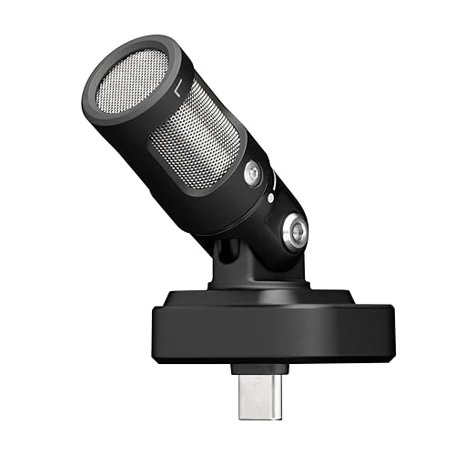 Shure MV88 USB-C Microphone for Mobile Recording, Portable Mic for Vlogging with Auto Level Mode, Real-Time Denoiser for Smart Noise Cancelling & 4 Polar Patterns, Black