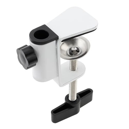 Carbon Steel C Clamp Clip Mount for Camera Monitor, Desktop Mount Holder Universal C-Clamp for Microphone Mic, Table Mount Holder Mounting Bracket Stand for Microphone/Tablet (White)