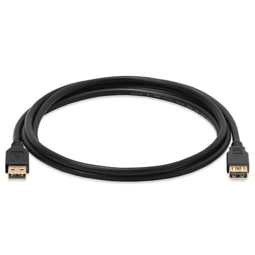 Cmple - USB Extension Cable 6ft Type A USB Male to Female USB 3.0 Cable for External Hard Drive, Keyboard, Webcam, USB Hub, Flash Drive - Black - color: A Male to A Female, size: 6FT