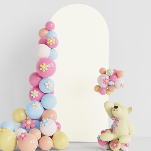 Putros Arch Backdrop Cover 6ft, Wedding Arch Covers Stretchy Backdrop, Ivory Spandex Fitted Round Top Chiara Backdrop Covers for Wedding, Birthday Party, Baby Shower Decoration - color: Ivory, size: 6FT
