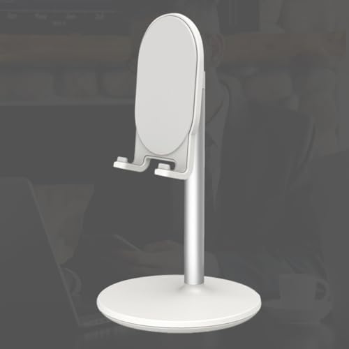 WOONEKY Universal Desktop Phone Stand Bracket for Home and Office Metal Alloy Phone and Tablet Holder Support with Rotatable Base for Live Streaming and Video Calls