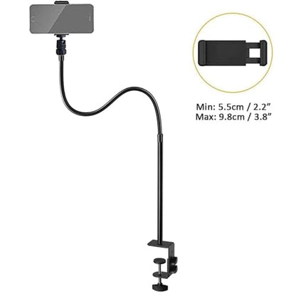 Webcam Stand Phone Holder Desktop Adjustable Gooseneck & Pole Video Clamp Stand Camera Mount for Cellphones, Logitech Webcam C922 C930e C920S C920 C615, Etc. (1/4" Threads, 7.5cm Clamp) - style: 7.5cm Clamp (Webcam Phone Stand)