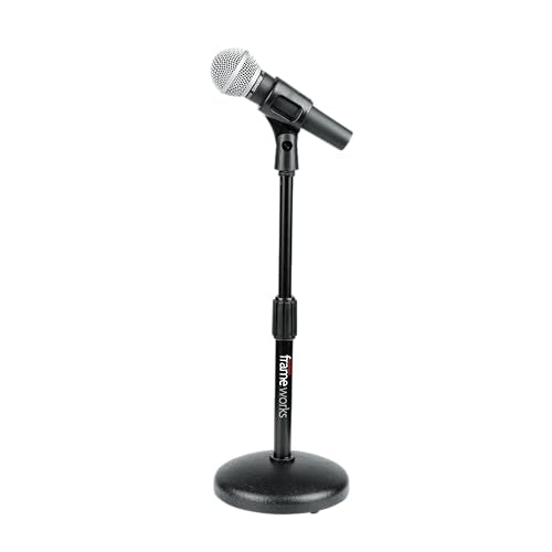 Gator Frameworks Desktop Microphone Stand with Round Weighted Base & Adjustable Height (GFW-MIC-0501) - size: 5" Weighted Base, style: Adjustable Height