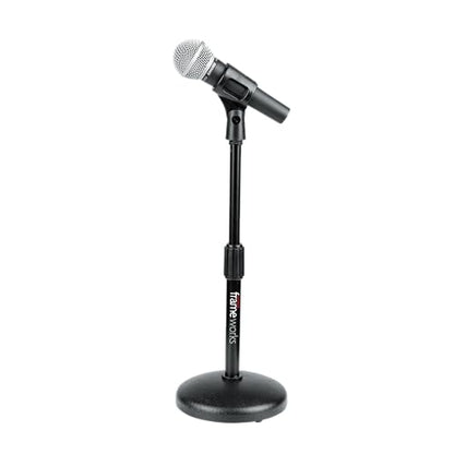 Gator Frameworks Desktop Microphone Stand with Round Weighted Base & Adjustable Height (GFW-MIC-0501) (Pack of 4) - size: 5" Weighted Base (Pack of 4), style: Adjustable Height