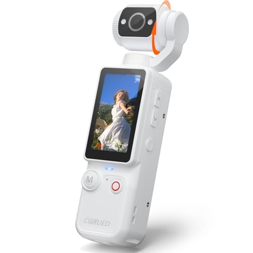 Portable Video Recorder with 180° Rotating Lens, Vlogging Camera,Pocket Body Camera with Audio & Video Recording, 7Hour Power, Handheld POV Cameras with 32GB Card（White - color: White