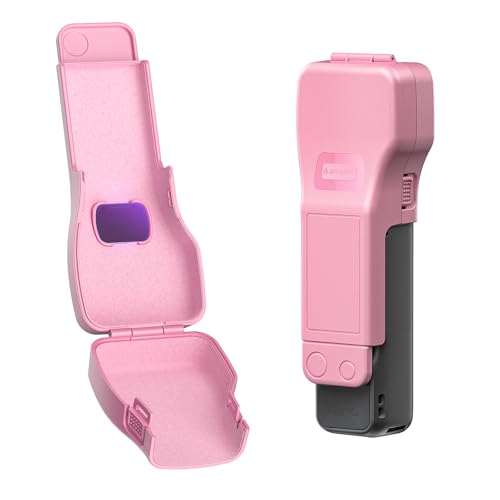 AMAZEAR Gimbal Screen Protective Cover for DJI OSMO Pocket 4/3/Xtra Muse, Pocket4 Accessories Portable Lens Cap Hard Case with Soft Lining for Carry/Protection/Storage, Quick Open/Close, Pink - color: Pink
