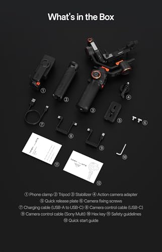 hohem iSteady MT3 Gimbal Stabilizer for Camera, 4 in 1 3-Axis Gimbal for Mirrorless/Compact Camera/Action Camera/Smartphone, OLED Display, Built-in AI Tracker with Fill Light,3.1ib MAX Payload