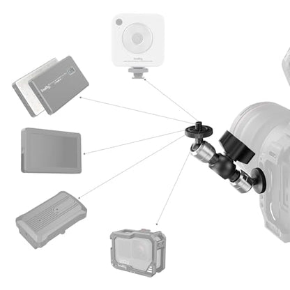 SMALLRIG 4.3" Mini Magic Arm, Compact Magic Arm for Monitors & LED Lights, 360° Ball Head Adjustment, 6.6lb Static Load, Aviation Aluminum with Safety Washer for Scratch Protection - 6509 - style: 1-Pack (4.3“)