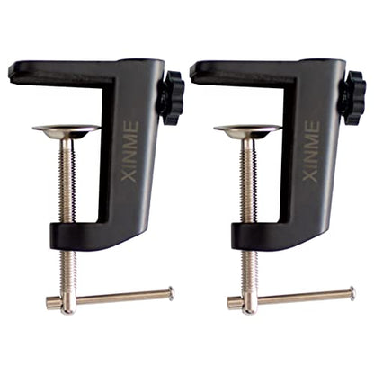 Desk lamp Clamp: 2PACK 1/2 Enlarge Hole Replacement C Clamp for Desk Light,Magnifying Glass with Light,Table Mic Stand,Mic Arm Desk Mount,Swing Arm Phone Holder,for Home Office Work Task (BLACK) - color: Black