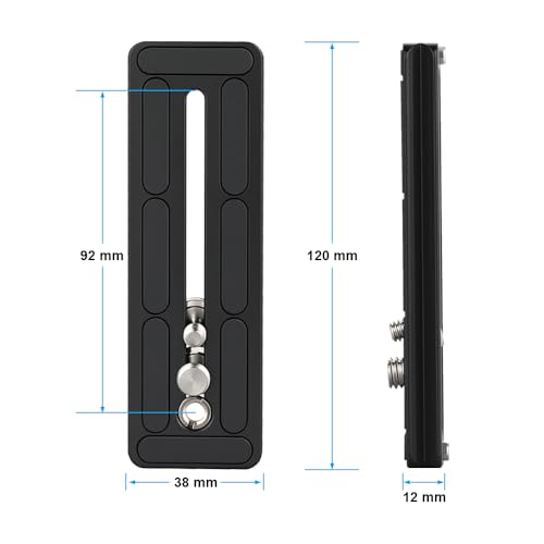 CAMVATE 120mm Quick Release Plate with 1/4"-20 and 3/8"-16 Mounting Screw | Compatible with Arca Swiss for Long Lens Tripod Foot Extension