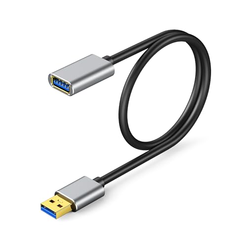 USB 3.0 Extension Cable USB Extender Male A to Female A 5GBps High-Speed Data Transfer Metal interface Compatible with PlayStations,Xboxes,Flash drives,Keyboards,Printers,Cameras and more(1.6ft) - size: 1.6ft