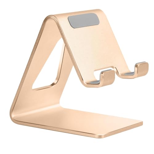 Aoviho Cell Phone Stand for Desk, Aluminum Phone Holder for iPhone 17 16 15 Pro Max, Samsung Galaxy, Stable Office Desk Accessories,Hands Free Stand for Office Home, Rose Gold - color: Rose Gold