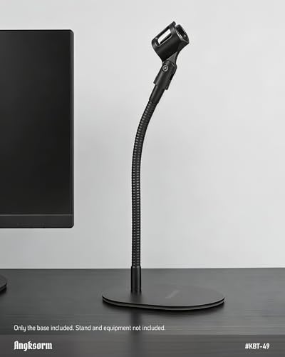 Low Profile Desktop Mic Stand Weighted Base Table Mount For Microphone Suspension Boom Scissor Gooseneck Arm Stand Holder with Adjustable Screw - KBT-49 Metal Base - size: KBT-49 Metal Base