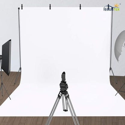 ISSUNTEX 9X15 ft Background Polester Backdrop, Photo Studio, Collapsible High Density Screen for Video Photography and Television-White - color: White
