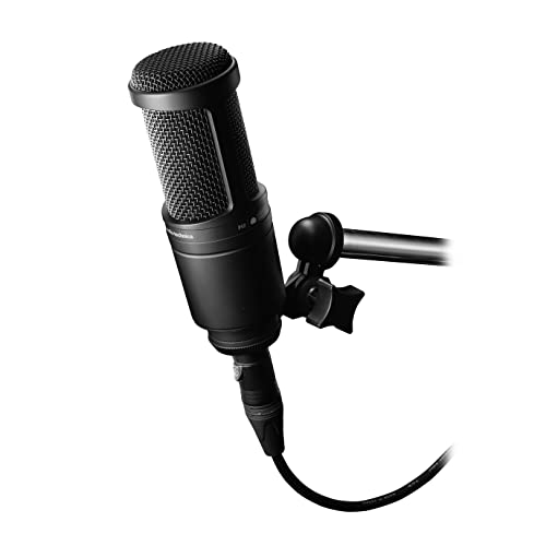 Audio-Technica AT2020 Cardioid Condenser Studio XLR Microphone, Ideal for Project/Home Studio Applications, Black | 20-20, 000 Hz, 144 Db Max Spl, 100 Ω, 48V Phantom Required, Xlr Output, Ideal for Project and Home Studios - color: Black, style: AT2020