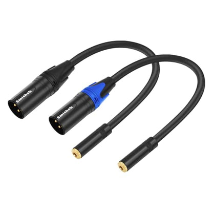 Smithok 2-Pack 3.5mm to XLR,Balanced 3.5mm 1/8 inch Female Stereo TRS Mini Jack to 3-Pin XLR Male Audio Converter Adapter Cable - 1feet(30cm)