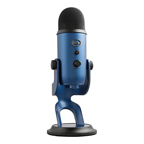 Logitech Creators Blue Yeti USB Microphone for PC, Mac, Gaming, Streaming, Podcasting, Studio and Computer Condenser Mic with Blue VO!CE Effects, 4 Pickup Patterns, Plug and Play - Midnight Blue - color: Midnight Blue