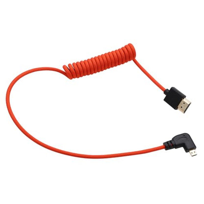 Micro HDMI to HDMI 8K 4K60p Cable for Canon R6 II R5C R5 Sony ZVE10 A7C A7R IV III A7S II Lumix S5 S9 GH4 Camera ATOMOS Ninja V Ultra SmallHD Monitor, Rigth Angle Type A D HDMI 2.1 Red 50cm
