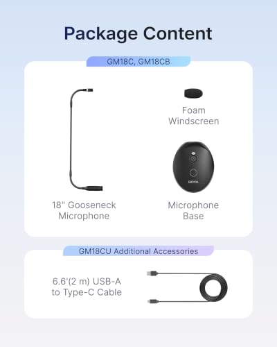 BOYA Desktop Gooseneck Condenser Microphone 18" Podium Microphones with Mute Button LED Indicator XLR Mic for Meetings Video Conferences Streaming Lectures BY-GM18C - size: GM18C