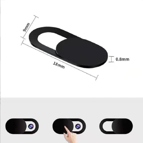 Webcam Cover (6 Pack) 0.03 inch Ultra Thin Laptop Camera Cover Slide for Computer MacBook Pro/Air iMac iPhone Cell Phone PC Tablet Notebook Surface Pro Echo Show Camera Blocker Slider - Black