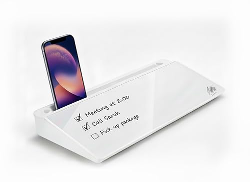 Small Desktop Whiteboard, Glass Dry Erase Board Computer Keyboard Stand Surface Pad with Drawer, Desk Organizer with Accessories for Office, Home, School, to-Do List Board - color: White White