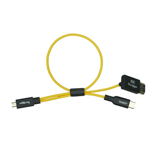 Portkeys 8K HDMI Cable 48Gbps High Speed HDMI 2.1 Cord 2.5mm OD Ultra Thin Video Control Cable Compatible with LH7C for S0NY ZVE1/ZV-1/A9II/A6700/A7CII, CAN0N R5/R6/R6II/R7/R8, etc (TM03Y, 30cm) - color: TM03Y (30cm)