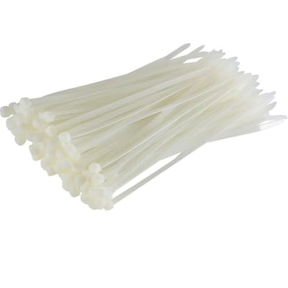GTSE 8 Inch White Zip Ties, Saddle Mounts and Self Tapping Screws Set, 100 Pack Cable Ties, 50lb Strength, UV Resistant Strong Self-Locking Tie Wraps - color: White, style: 0.2 " Wide / 0.14" Screw Hole Mounts and Zip Tie Set