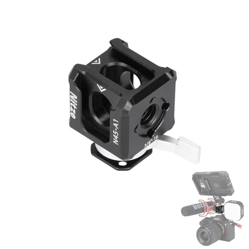 Nitze Triple Cold Shoe Adapter, Quick Release Cold Shoe Mount, with 1/4", 3/8" Locating Holes for ARRI - N45-A1