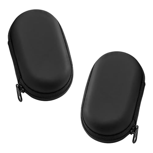 2 Pack Hard EVA Cable Organizer Case, Travel Electronics Storage Bag for Charging Cables, Earphones, USB Cords, Portable Zipper Carrying Pouch, Black