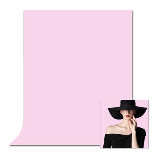 Pink Backdrop for Photoshoot, Photobooth Professional Photo Backdrop Curtains, Studio Portrait Video Teams Photo op Backdrop Solid Color Backdrops for Photography 5x7FT - color: Pink, size: 5x7FT