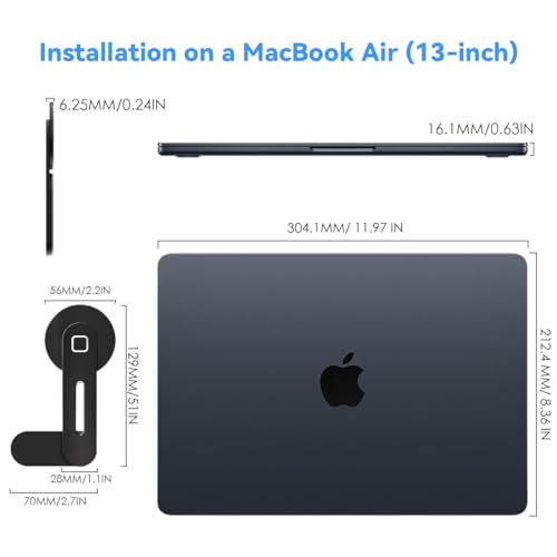 CloudValley Webcam Slider + Adjustable Laptop Magnetic Phone Holder Bundled Items (Black)