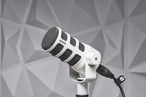 RØDE PodMic Cardioid Dynamic Broadcast Microphone - White - color: PodMic White