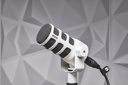 RØDE PodMic Cardioid Dynamic Broadcast Microphone - White - color: PodMic White