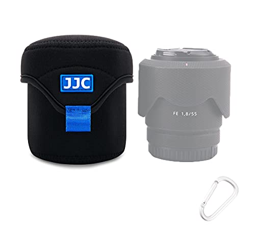 JJC Water Resistant Neoprene Camera Lens Pouch Case, Fold-Over Lens Bag for Mirrorless Lenses Up to 3.1 x 3.1 (D X H) for Sony FE 50mm f/1.8, Canon RF 35mm f/1.8, Fujifilm XF 23mm f/1.4 etc. - size: 3.1 x 3.1"