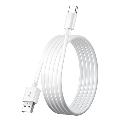 10FT/3M USB to USB C Long Cable, Type C Power Cord for Home Security Cameras, Power Charging and Data Transfer Cable for Phones Carplay Tablets Switch Pro Controller and More USB C Devices-White - color: White, size: 10ft/3m
