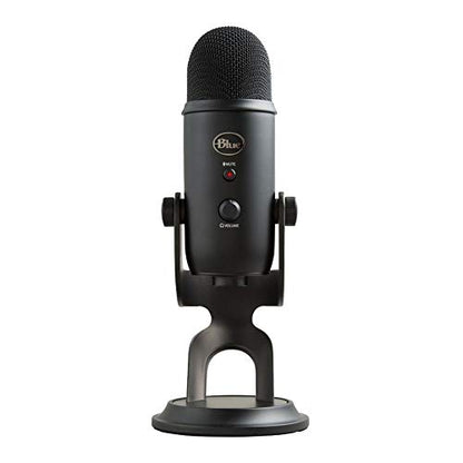 Blue Yeti USB Microphone, Blackout, with Knox Pop Filter (2 Items) | Blue Yeti USB Mic, Tri-Capsule, 4 Patterns, Gain and Mute, 3.5mm Zero-Latency Monitoring, Knox Pop Filter Included