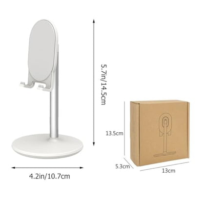 WOONEKY Universal Desktop Phone Stand Bracket for Home and Office Metal Alloy Phone and Tablet Holder Support with Rotatable Base for Live Streaming and Video Calls
