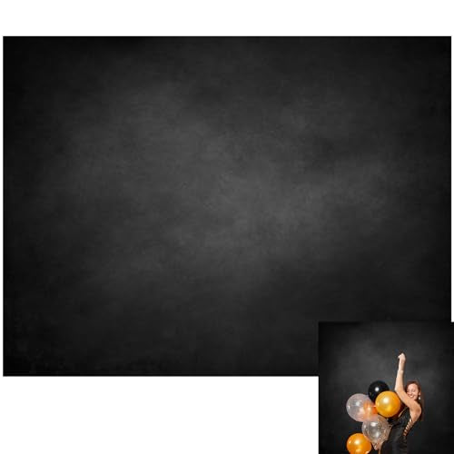 Vintage Abstract Black Backdrop 10x8ft Polyester Retro Solid Color Gradient Black Photoshoot Backdrop Kids Newborn Baby Shower Birthday Photo Backdrop Pregnant Photos Portrait Photography Background