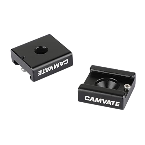 CAMVATE Cold Shoe Mount with 1/4''-20 Hole for Camera Flash Microphone Accessories(2 Pieces) - 0993 - style: 2Piece,black